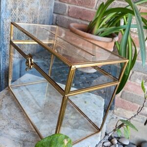 Elegant Acrylic Wedding Card Box Money Gift Box Holder Clear Card Box Matte Gold